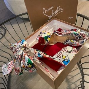 SOLD ******* Christian Louboutin JERSEY VAMP 150 PAT LOUBITAG/CR SAT